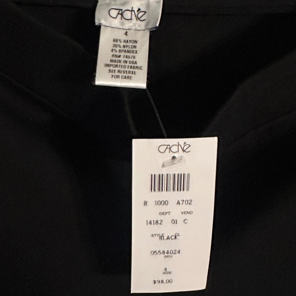 Cache Black Stretch Pants with Faux Leather Side Panels – Size 4 (NWT, $98 MSRP) - Picture 5 of 5